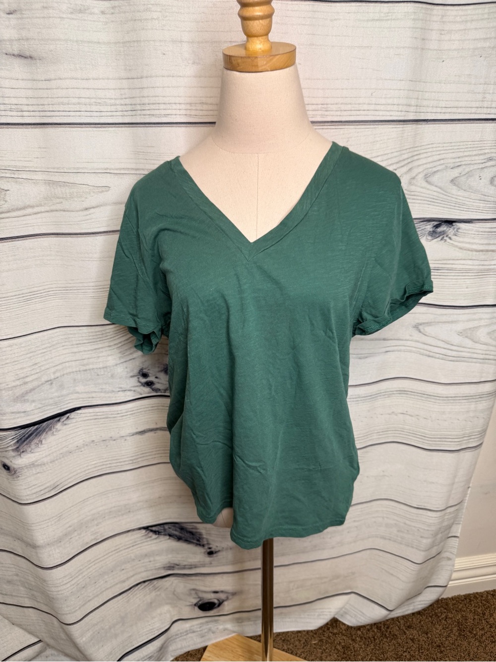 J. Crew V-Neck Short Sleeve Tee - Green